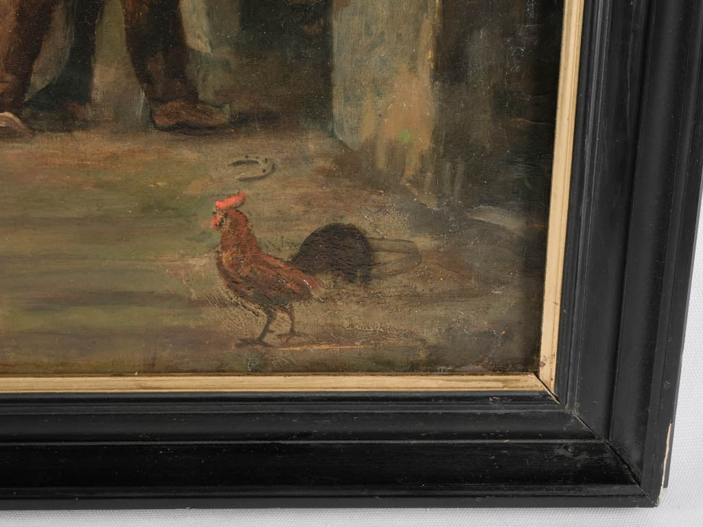 Well-preserved classic painting, rural setting