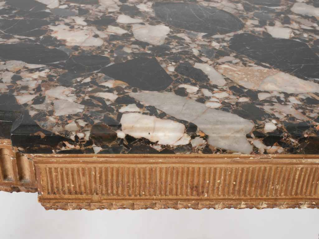 Louis XVI console w/ black marble 37"