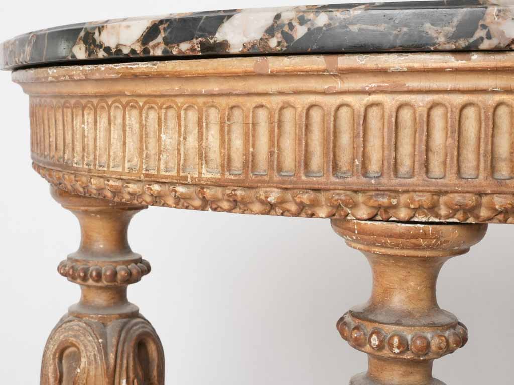 Louis XVI console w/ black marble 37"