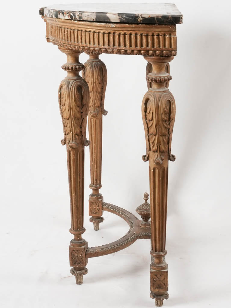 Louis XVI console w/ black marble 37"