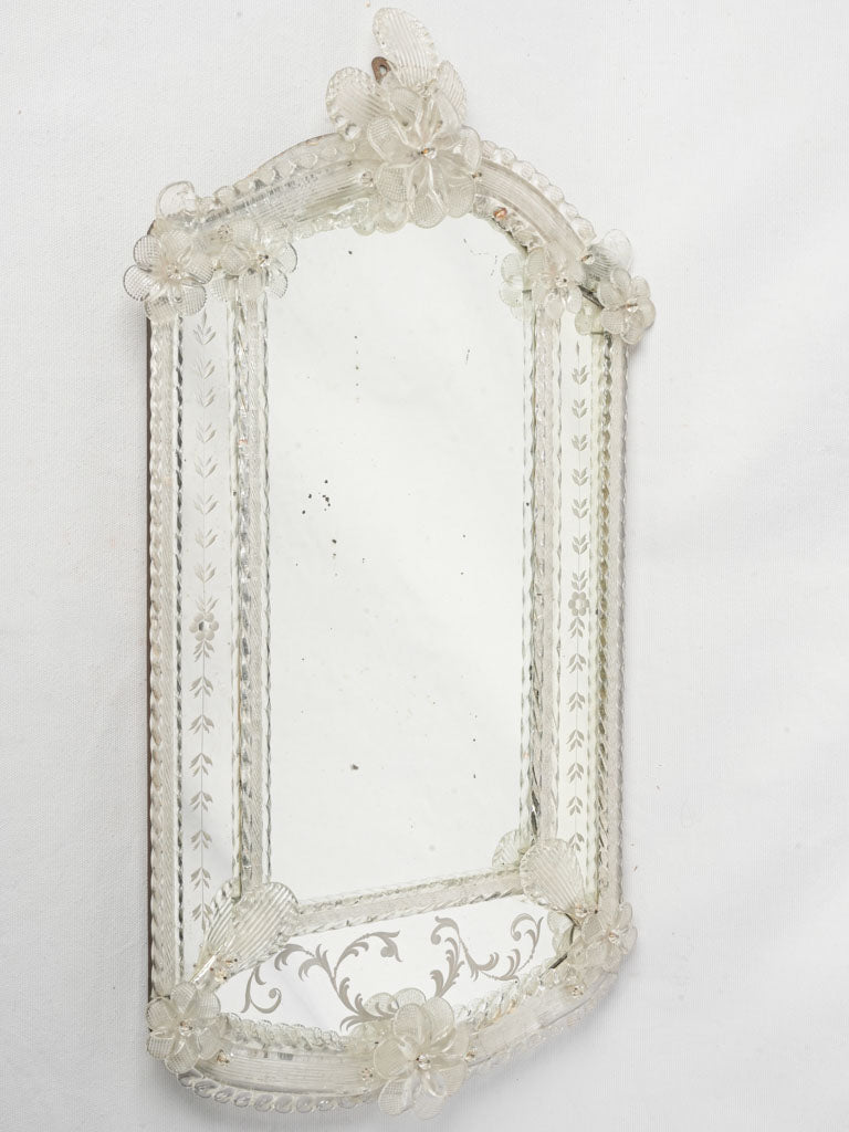 Delicate Petite Venetian Mirror circa 1900- 27½" x 16¼"
