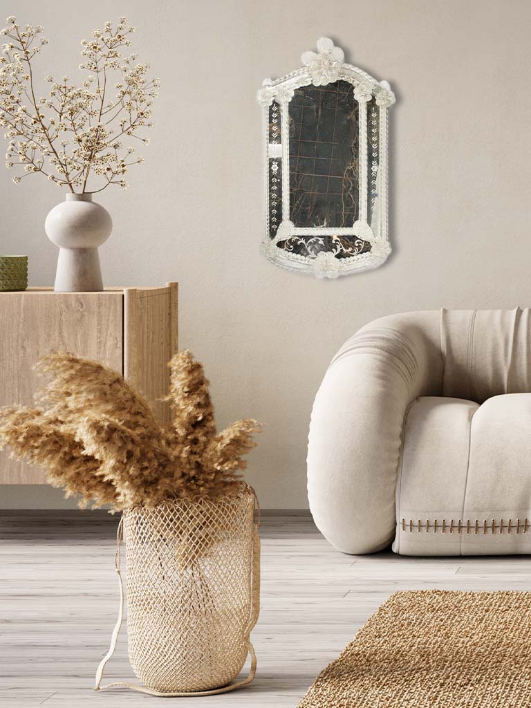 Delicate Petite Venetian Mirror circa 1900- 27½" x 16¼"