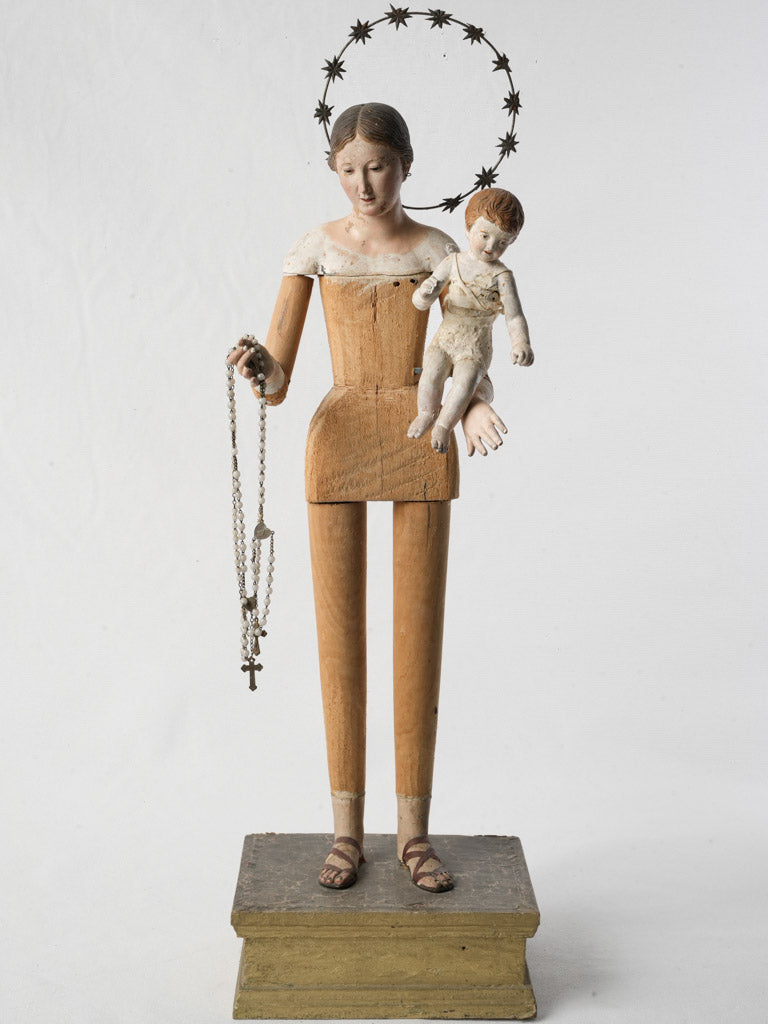 Refined wooden Virgin figure
