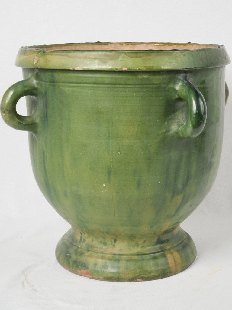 Antique yellow-green glazed garden planter