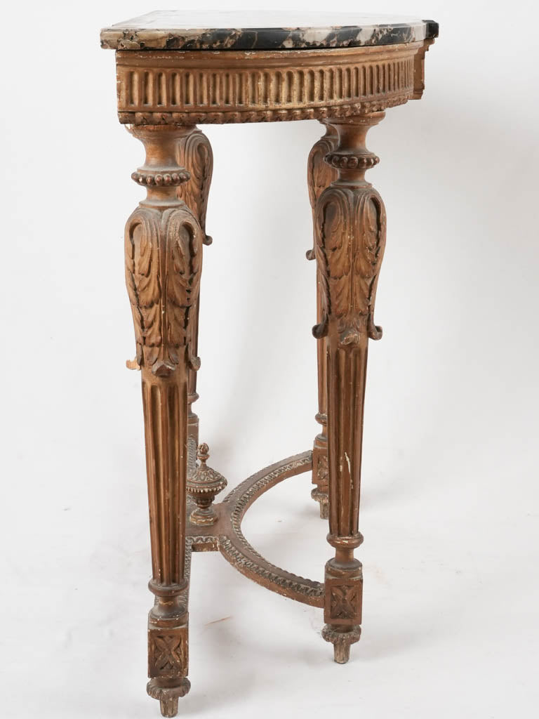 Louis XVI console w/ black marble 37"