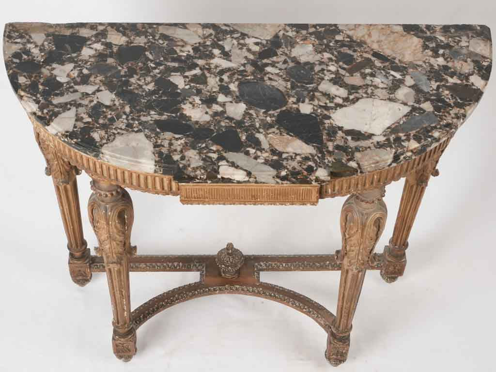 Louis XVI console w/ black marble 37"