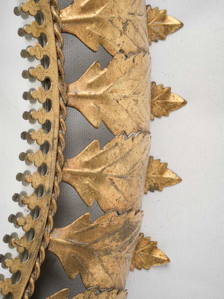 1950s French Gilt Metal Radiant Sunburst Mirror - 29¼" x 25¼"