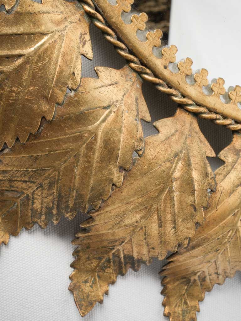 1950s French Gilt Metal Radiant Sunburst Mirror - 29¼" x 25¼"