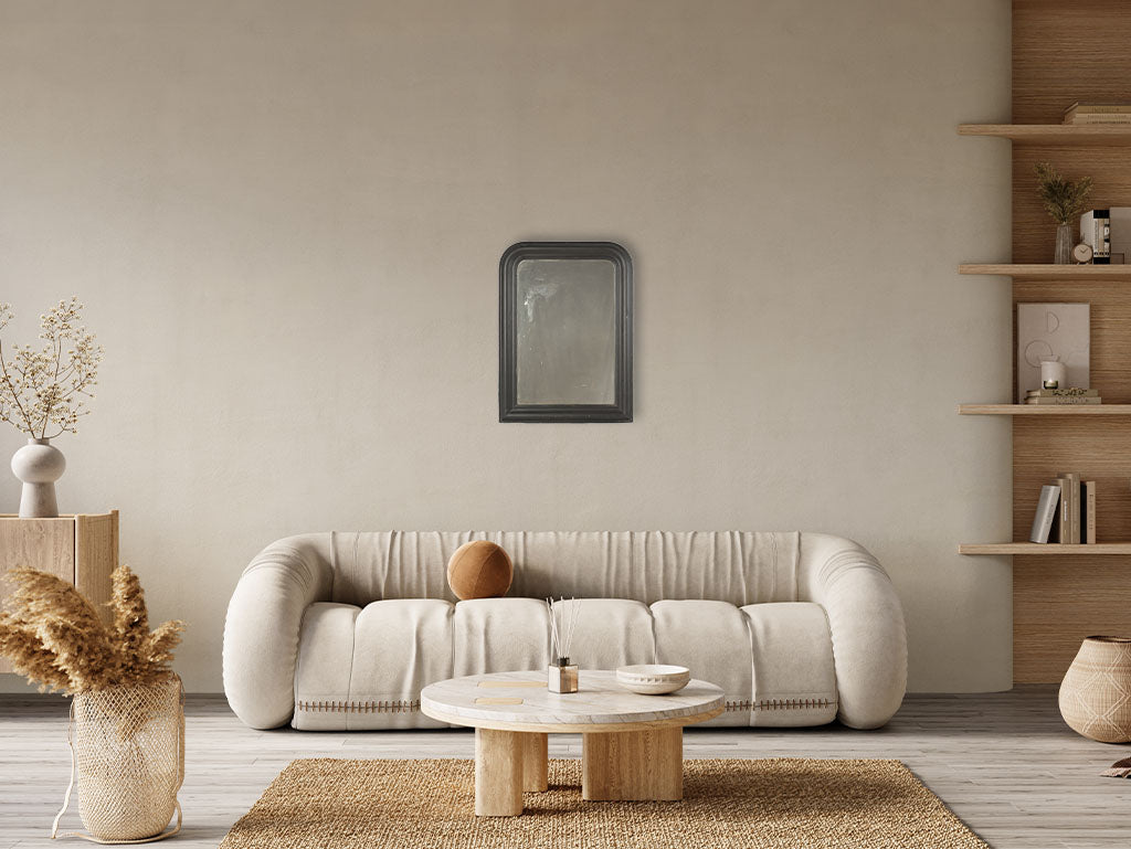 Elegant curved mahogany frame mirror