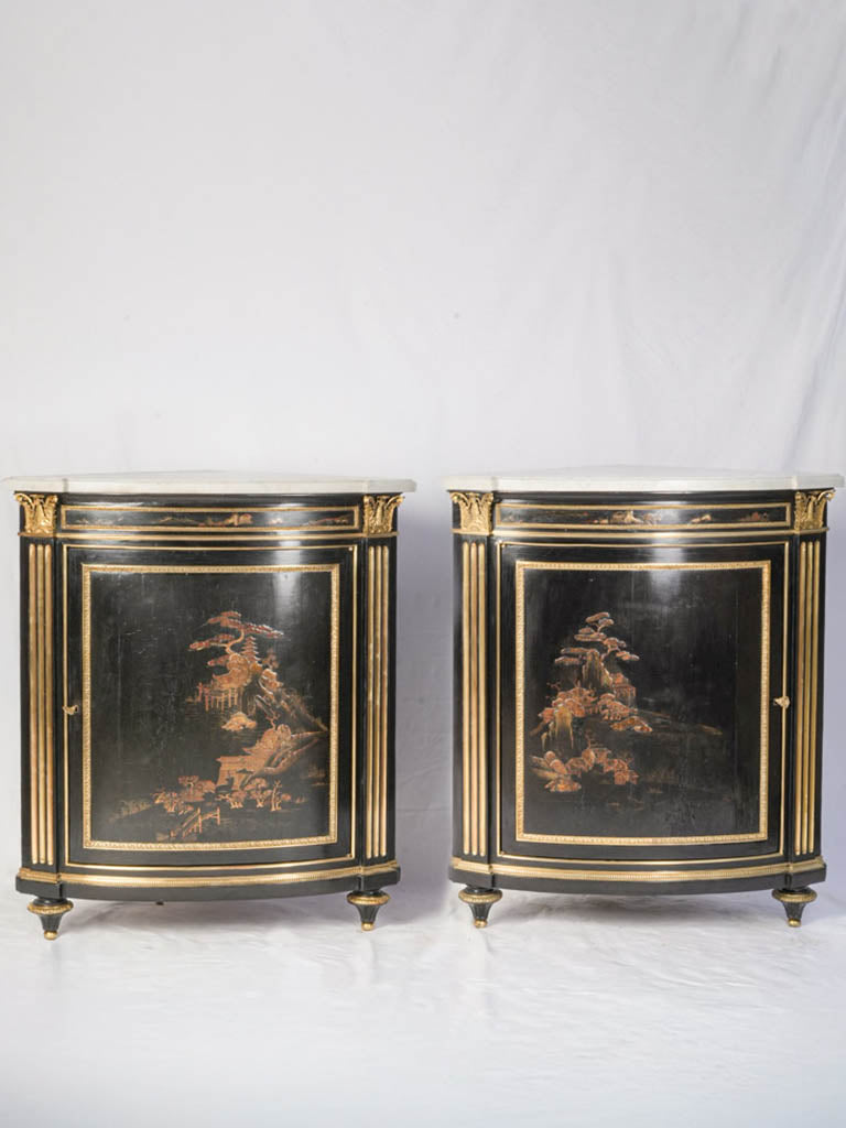 Rare vintage French corner cabinets