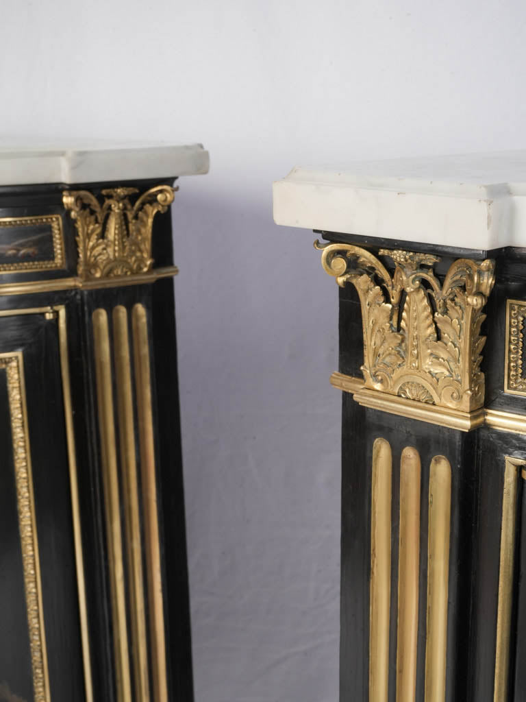 Exquisite marble-topped corner pieces