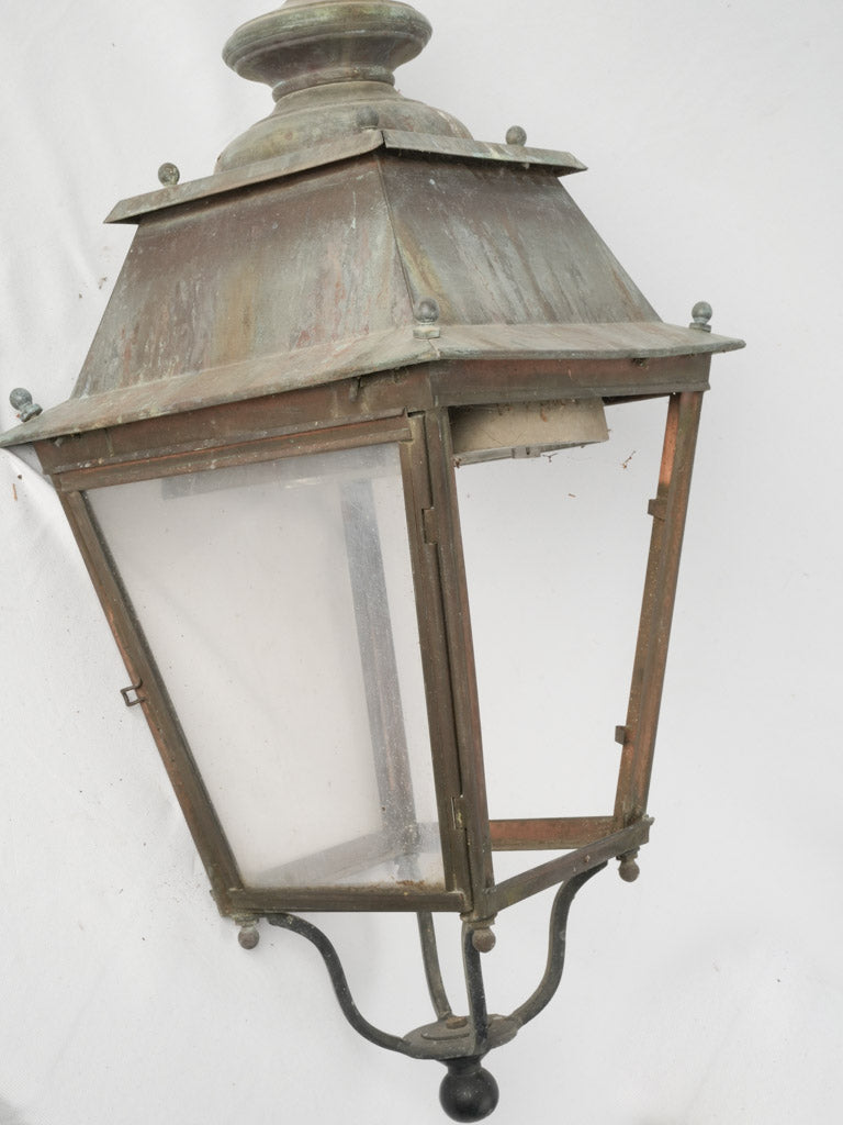 Charming verdigris patina copper lantern