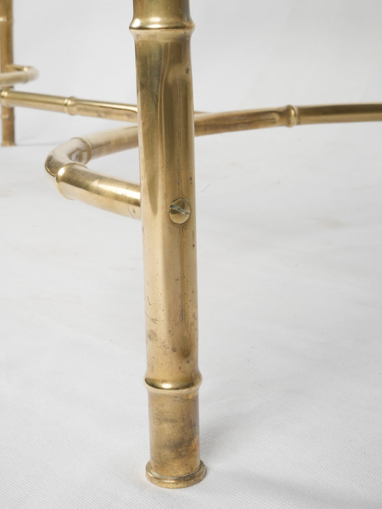 Faux bamboo glass & brass coffee table - rectangular 47¼" x 23¾"