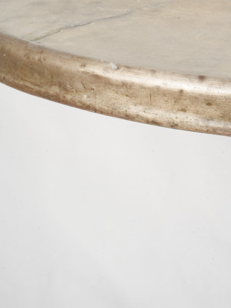 1900s French Cast-Iron Bistro Table w/ Paw Feet and Marble Top - 28" x 22"