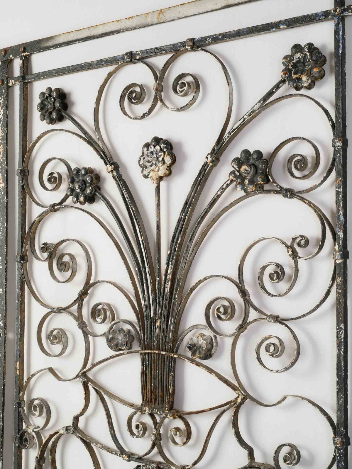 Early 20th-Century Decorative Wrought-Iron Panel - 41" x 28¾"