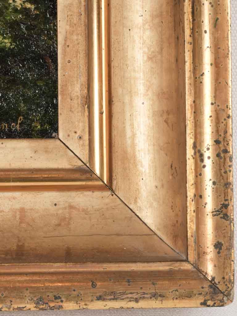 Classic oil painting with vineyard view
