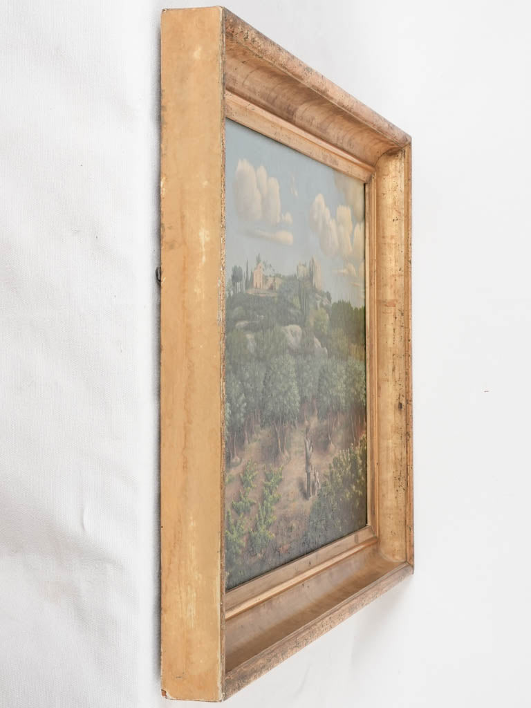Antique artwork featuring hunter and hare
