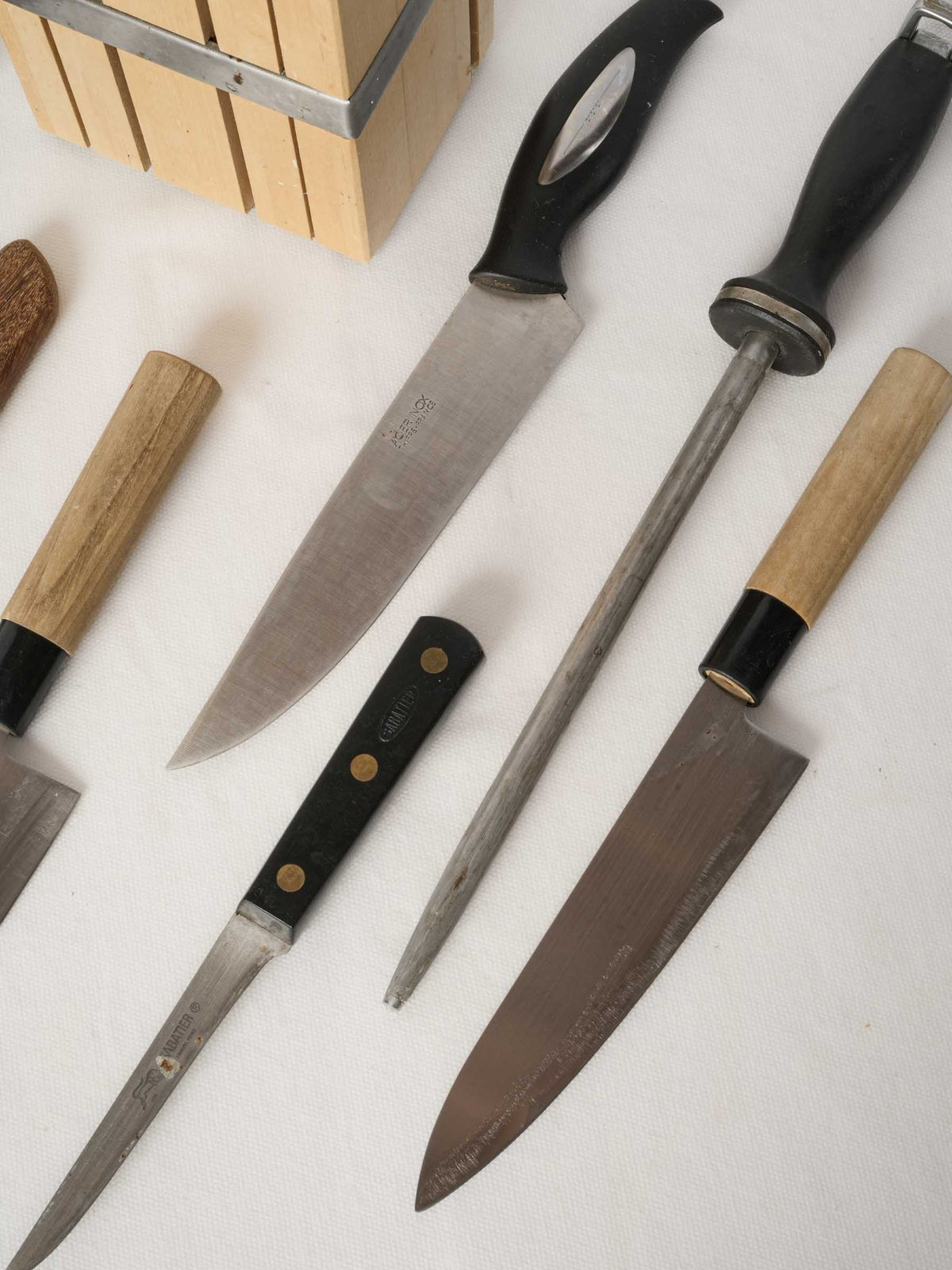 French Knife Set in a Wooden Block from Patricia Wells’s Cooking School - Set 3