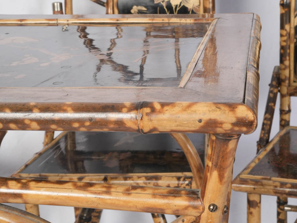 Visually striking tortoiseshell furniture