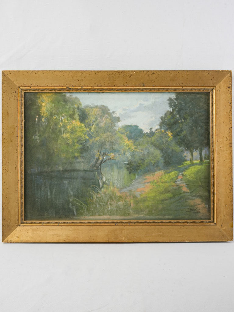 Vintage delicate pastel landscape art