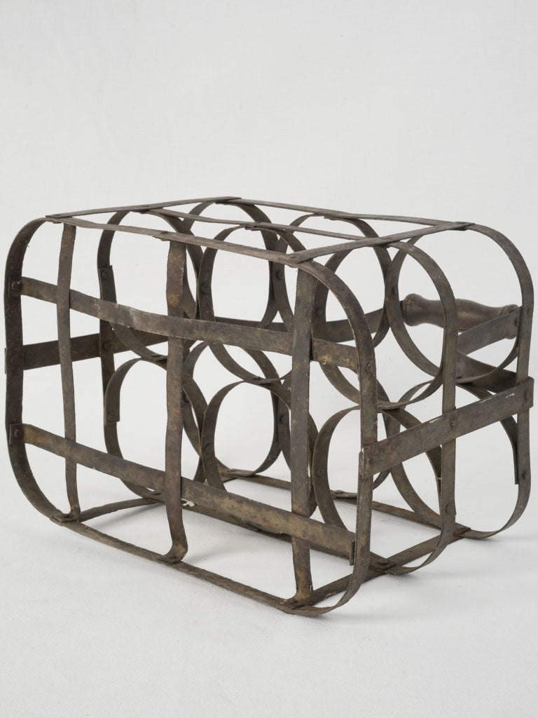 Weathered French country wine caddy