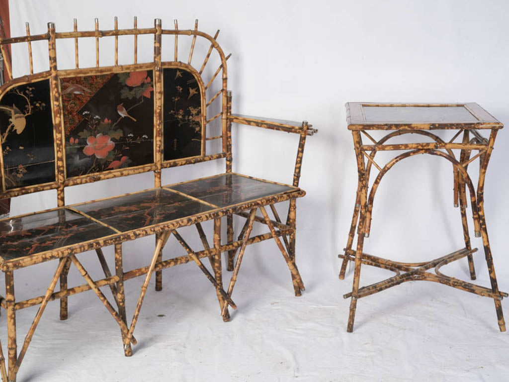 Elegant travel-inspired settee