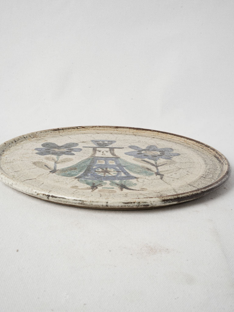Textured craquelure glaze decorative plate