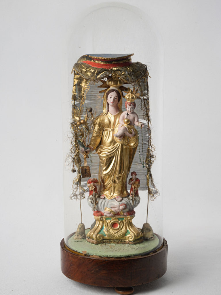 Polychrome Gilt Virgin Folk Sculpture