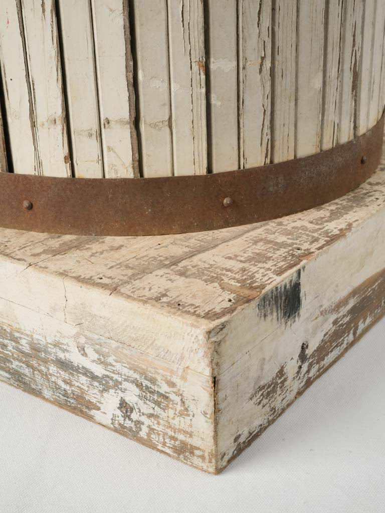 Distressed, large wooden sculpture stand