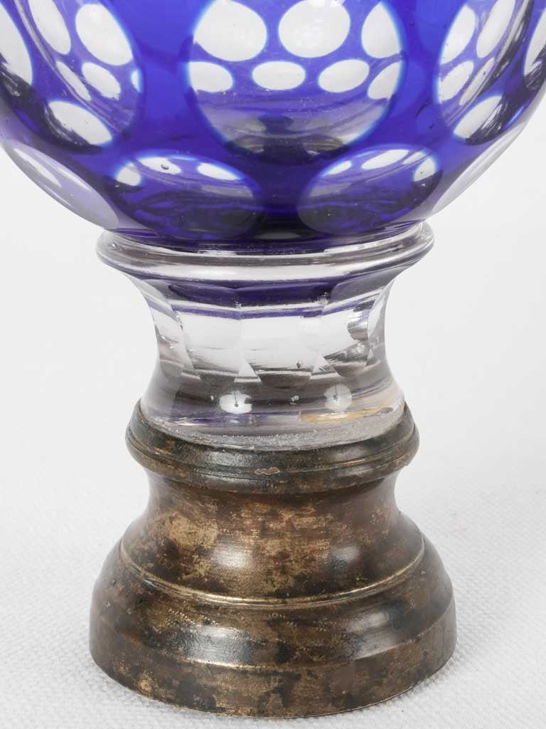 Antique Blue Crystal Shelf Accent