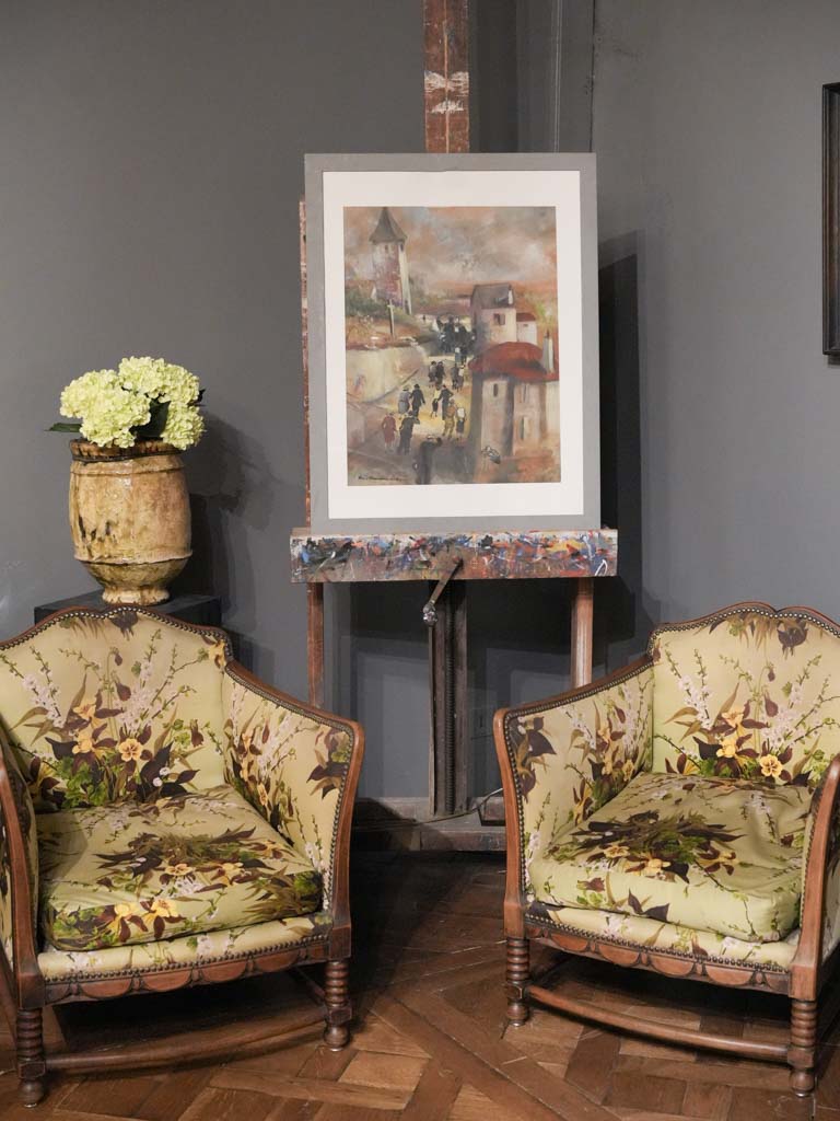 Original silk 1940s armchairs