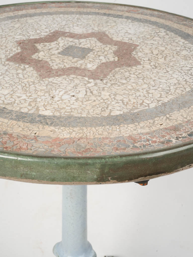 Antique sky blue pedestal table  