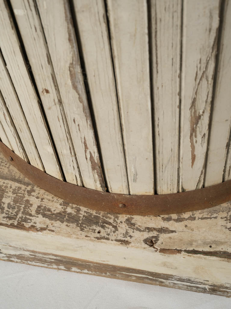 Rustic, aged wood column vase stand