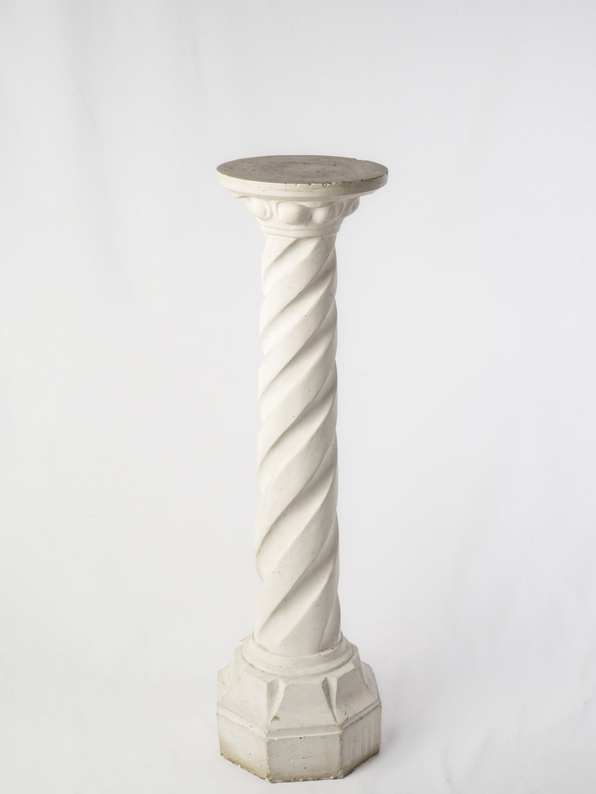 Mid-20th-Century Plaster Pedestal w/ Twisted Column - 46½"