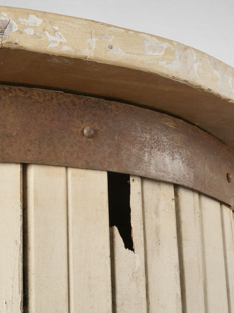 Weathered, salvaged wood vase pedestal