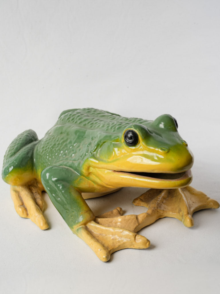 Monumental artistic emerald-green frog