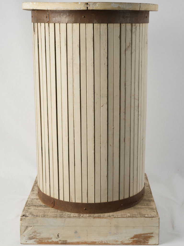 Local artisan, rustic white wood pedestal