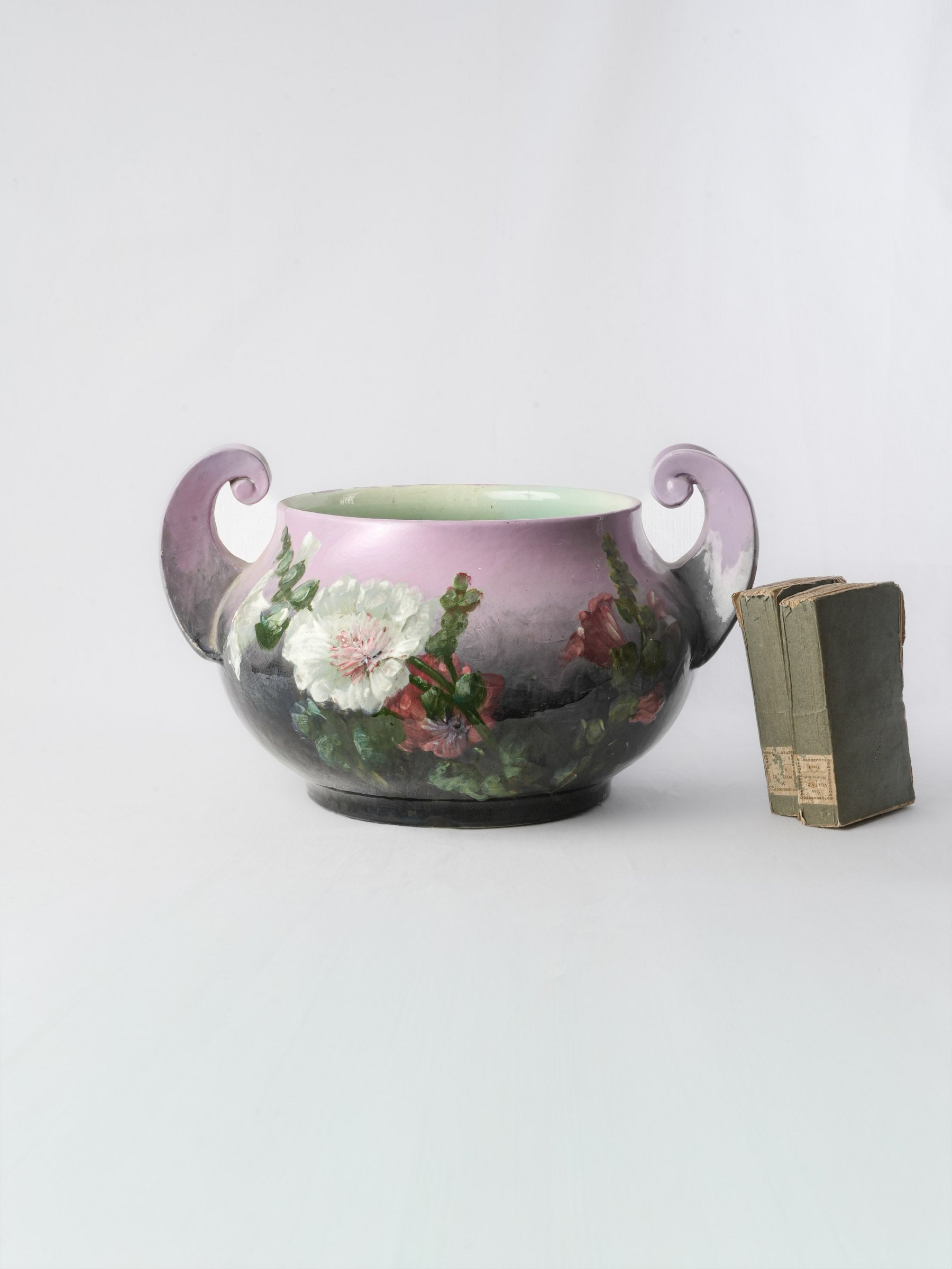 Striking Majolica Jardinière W/ Handles Signed Jérôme Massier (Fils) Vallauris c. 1900 - 20½"