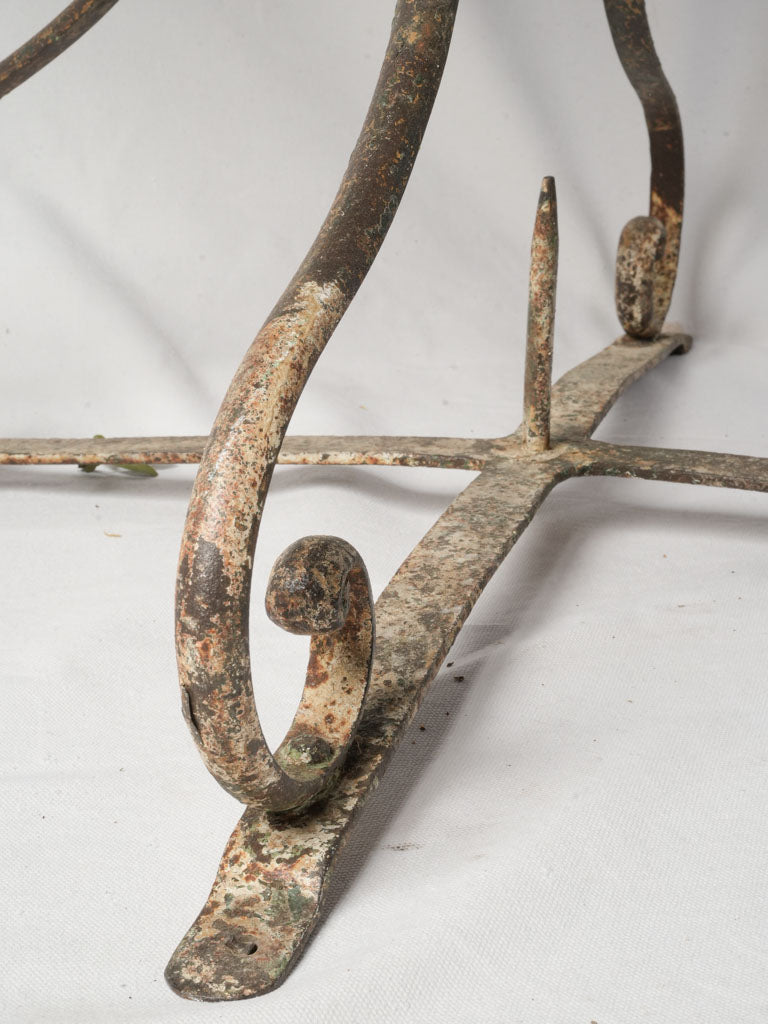 Charming Late 19th-Century French Wrought-Iron Garden Table w/ Original Green Paint - 27½" x 38½"