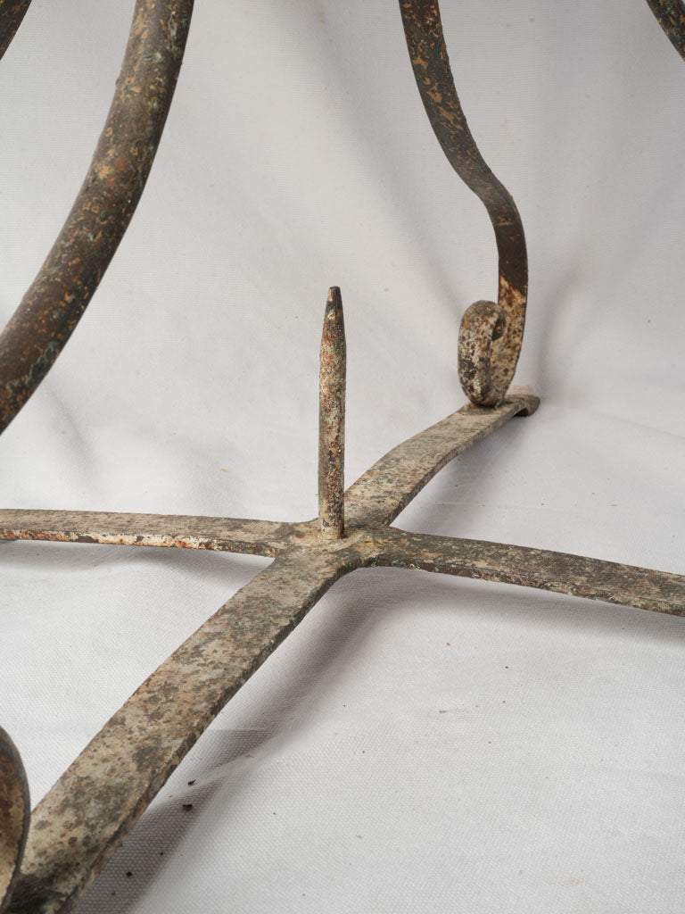 Charming Late 19th-Century French Wrought-Iron Garden Table w/ Original Green Paint - 27½" x 38½"