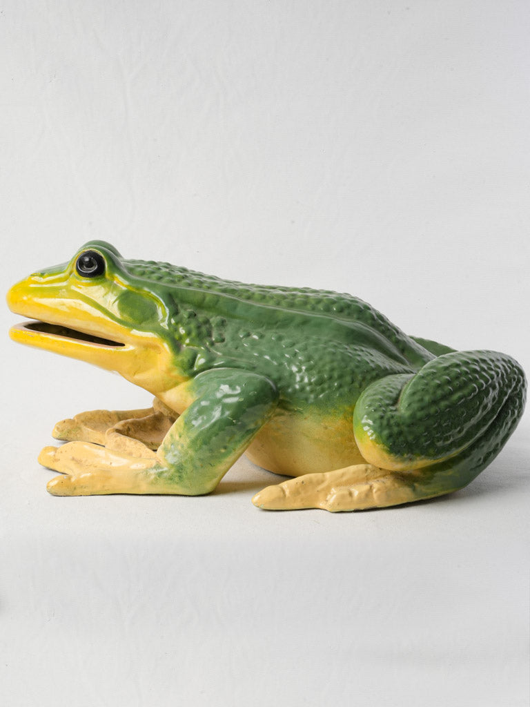 Elegant antique signed Massier frog