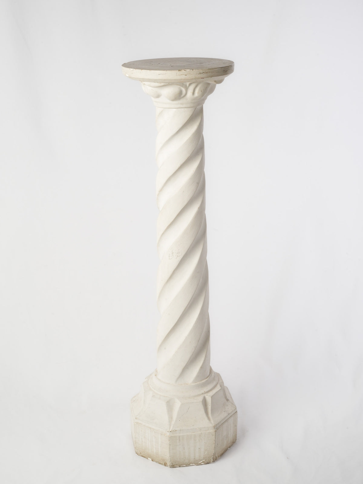 Mid-20th-Century Plaster Pedestal w/ Twisted Column - 46½"