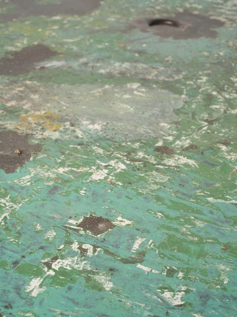 Charming Late 19th-Century French Wrought-Iron Garden Table w/ Original Green Paint - 27½" x 38½"