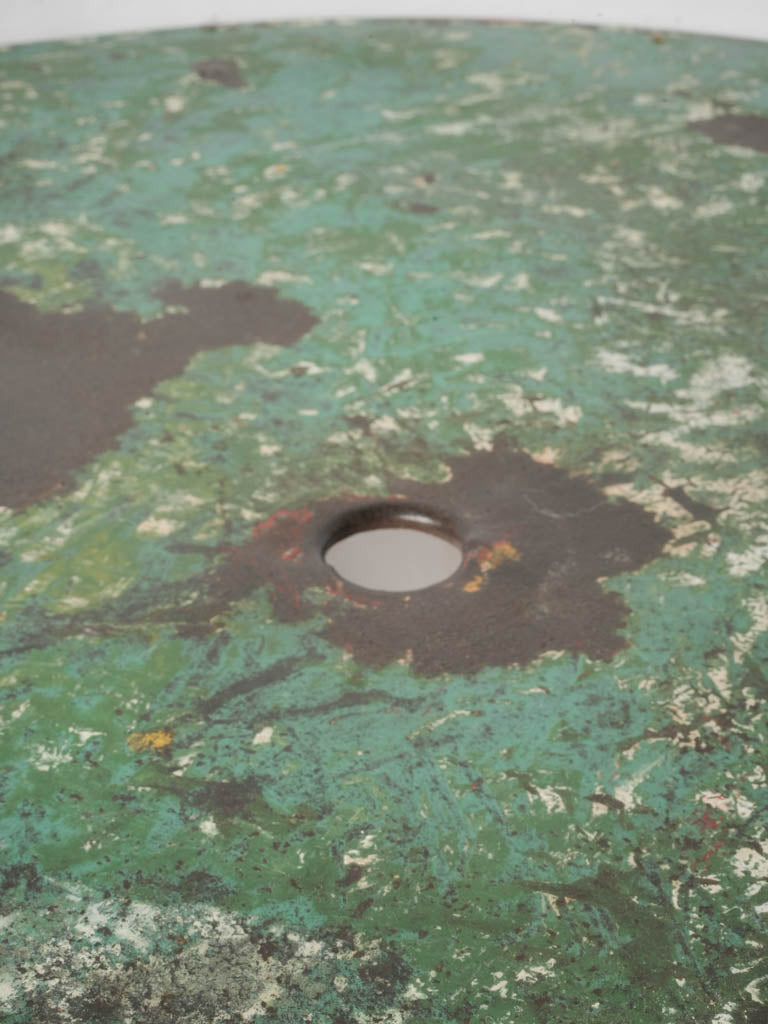 Charming Late 19th-Century French Wrought-Iron Garden Table w/ Original Green Paint - 27½" x 38½"
