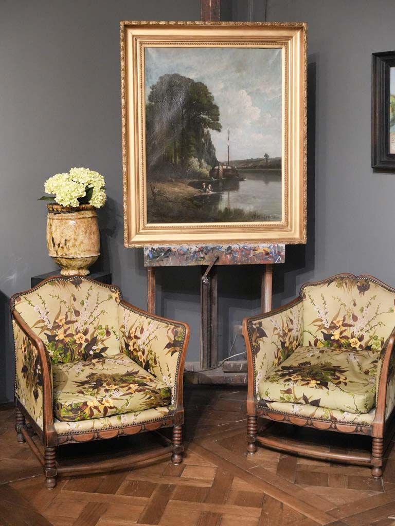 Ornate framed bucolic artwork