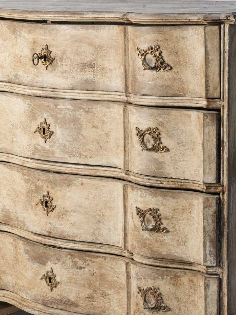 Large Dutch 18th-Century Serpentine Commode in Oak w/ Layered Paint Finish - 37½"x 46"