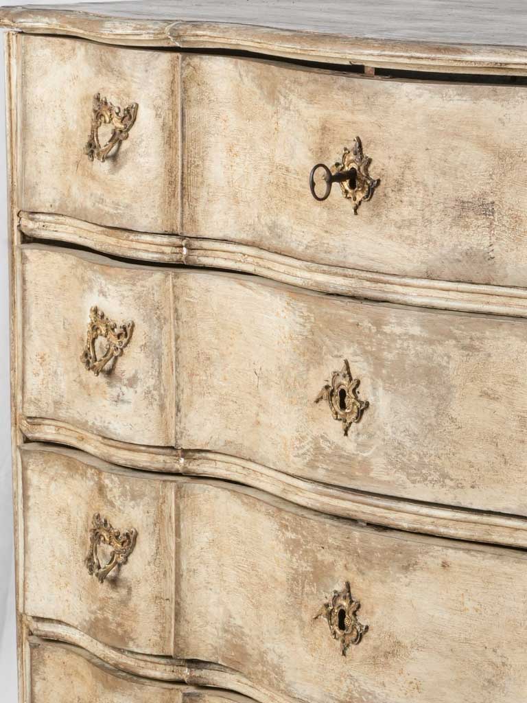 Large Dutch 18th-Century Serpentine Commode in Oak w/ Layered Paint Finish - 37½"x 46"