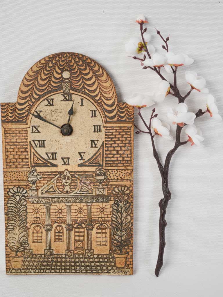 Terracotta-toned Capron wall clock