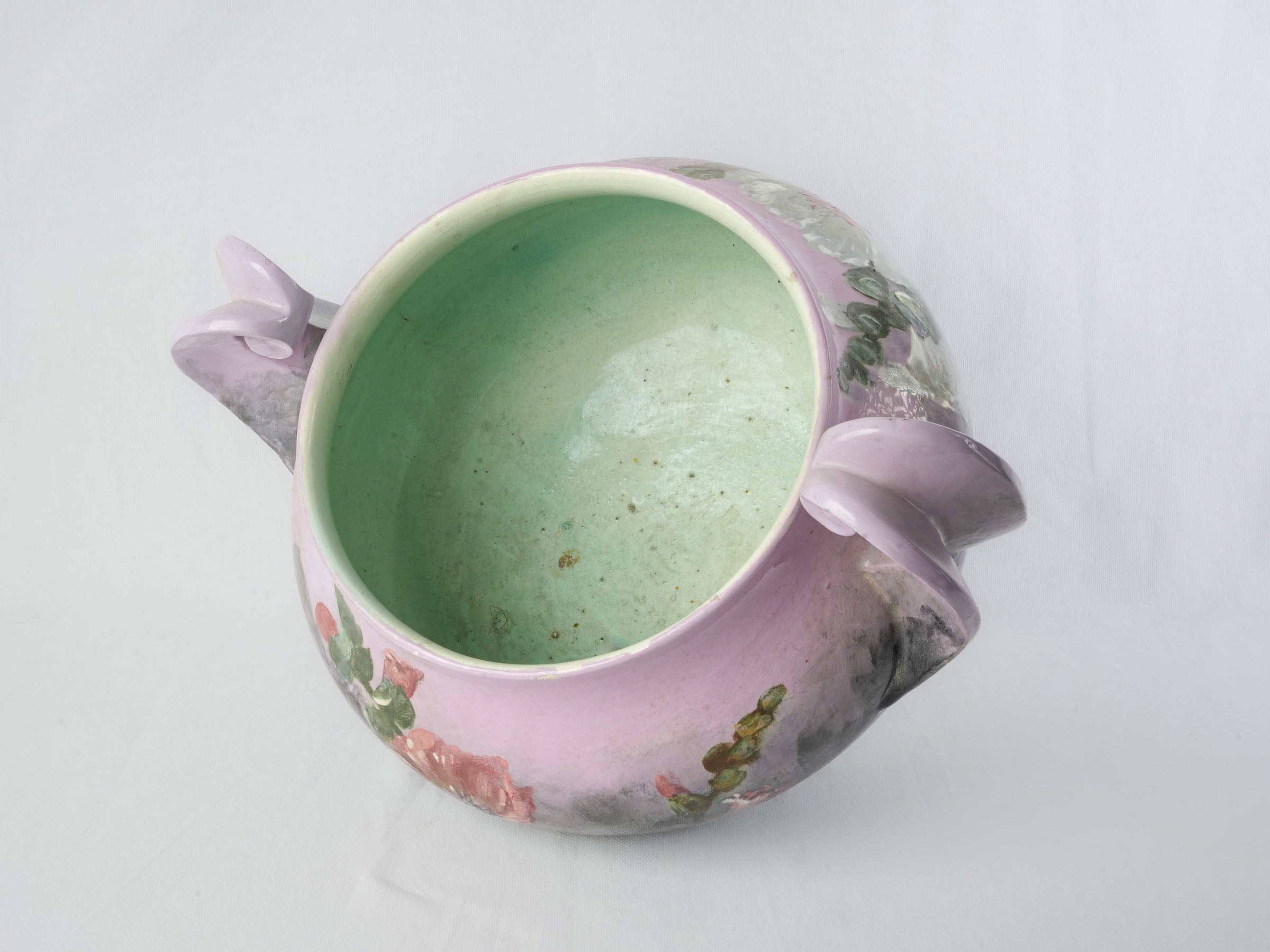 Striking Majolica Jardinière W/ Handles Signed Jérôme Massier (Fils) Vallauris c. 1900 - 20½"