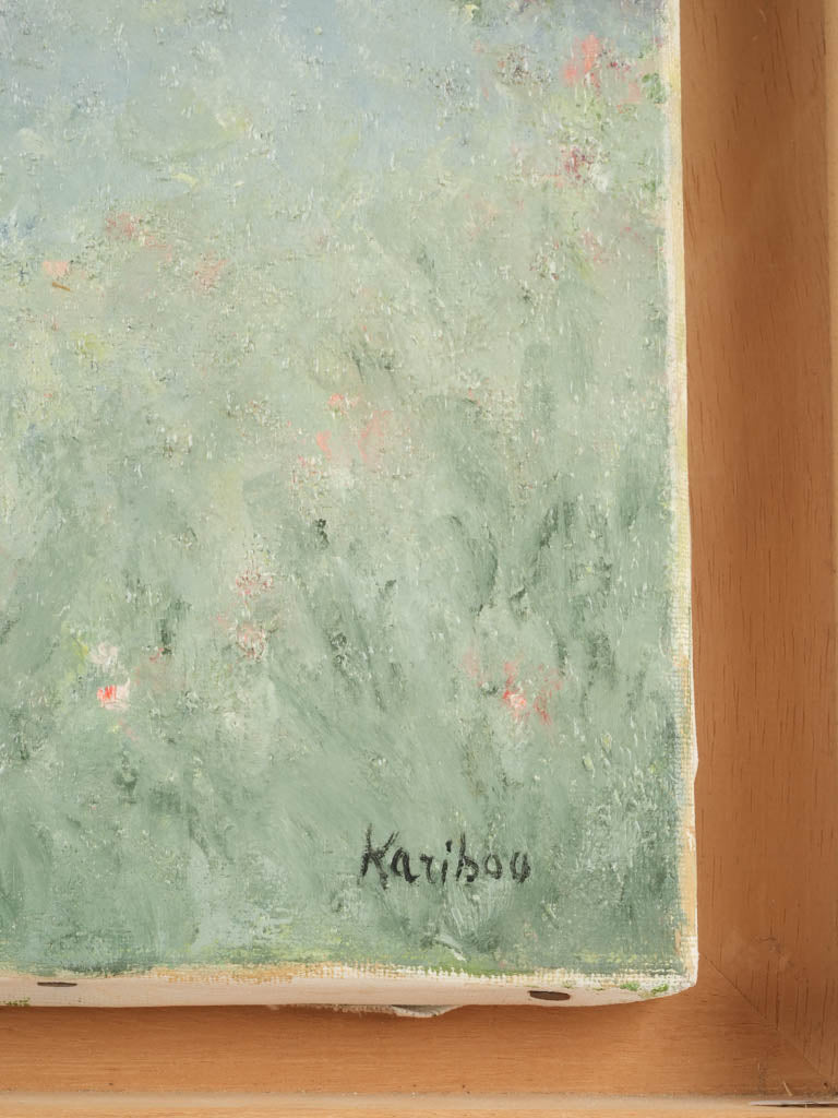 Contemporary landscape painting by Karibou - "Jardin sauvage” 16 ¼” x 13”